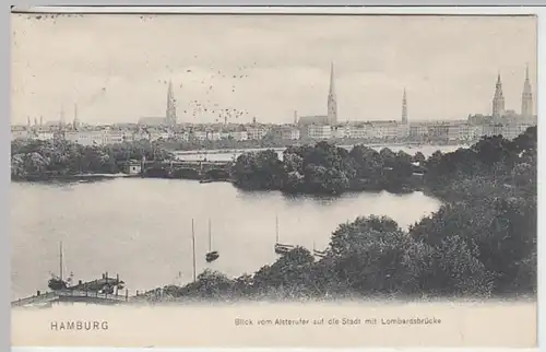 (24540) AK Hamburg, Stadtansicht, Lombardsbrücke, gelaufen 1907