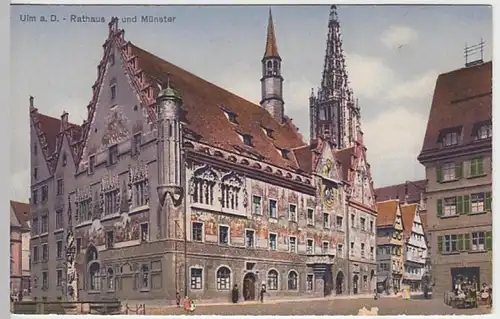 (24515) AK Ulm, Donau, Rathaus, Münster 1920