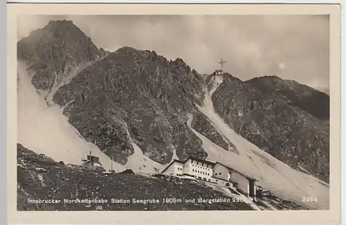 (24482) Foto AK Innsbruck, Nordkettenbahn, Seegrube, Bergstation 1930
