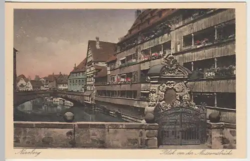 (24381) AK Nürnberg, Blick von der Museumsbrücke, vor 1945