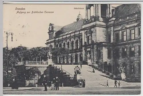 (24359) AK Dresden, Aufgang Brühlsche Terrasse 1922