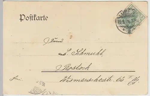 (24302) AK Lübeck, Rathausarkaden 1906