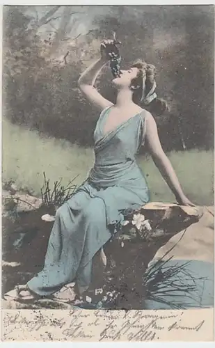 (24223) AK Frau mit Weintraube 1901