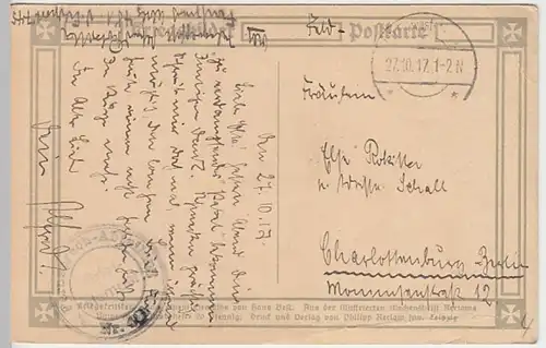 (24181) Künstler AK Hans Best, Kriegskritiker, Feldpost 1917