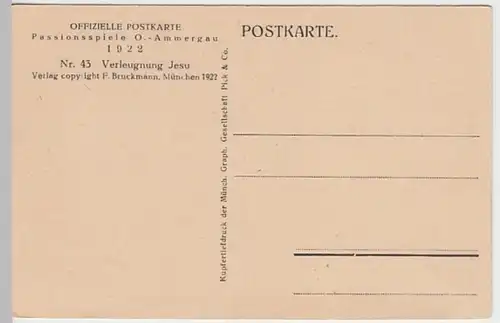 (24178) AK Oberammergau, Passionsspiel, Verleugnung Jesu 1922