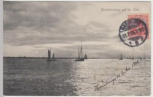 (24157) AK Hamburg, Segelboote 1906