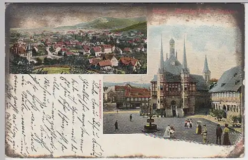 (24149) AK Wernigerode, Mehrbildkarte, Rathaus 1910