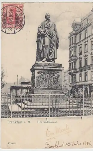 (24133) AK Frankfurt am Main, Goethedenkmal 1906