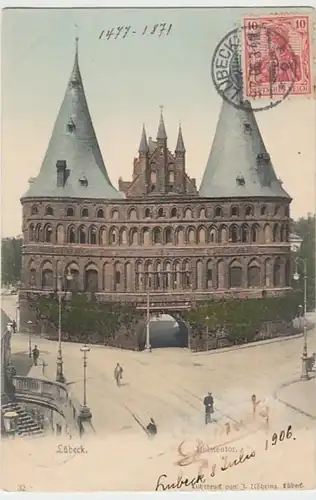 (24130) AK Lübeck, Holstentor 1906