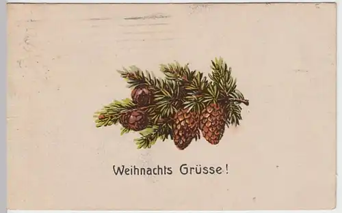 (24125) Künstler AK Weihnachten, Fichtenzweig 1919