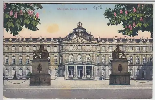 (24030) AK Stuttgart, Neues Schloss 1916