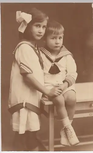 (24009) Foto AK Geschwister Marlies u. Hans-Georg Haltenhoff, vor 1945