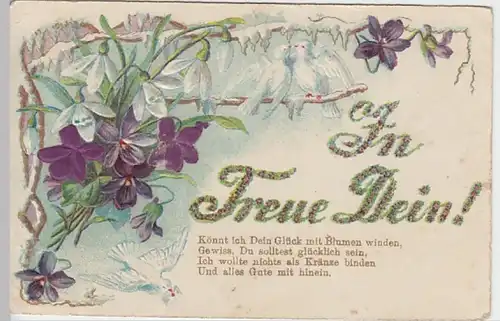 (23969) AK Sprüche, In Treue dein, Prägekarte, bis 1905
