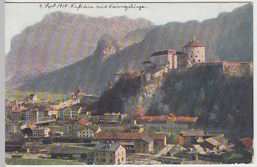(23909) AK Kufstein, Stadtansicht mit Festung, vor 1945