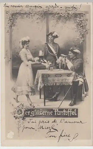 (23856) Foto AK Gemälde, Der gläserne Pantoffel 1903