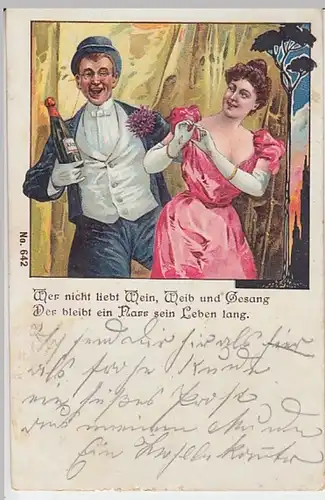(23844) AK Sprüche, Wer nicht liebt Wein, Weib und Gesang, bis 1905