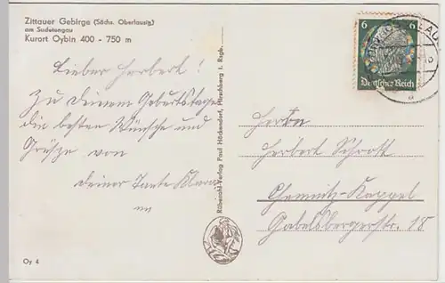 (23804) AK Oybin, Oberes Burgtor, Kreuzgang 1939