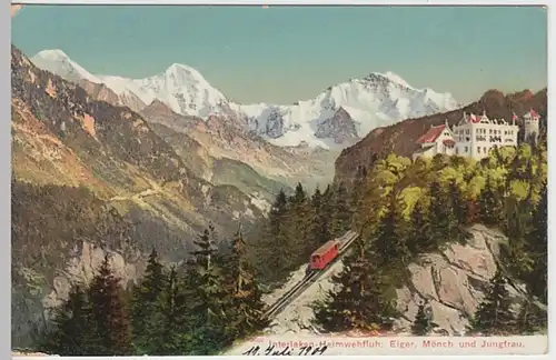 (23777) AK Interlaken, Heimwehfluh, Eiger Mönch, Jungfrau 1909