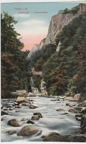 (23764) AK Thale, Harz, Bodekessel, Teufelsbrücke, vor 1945
