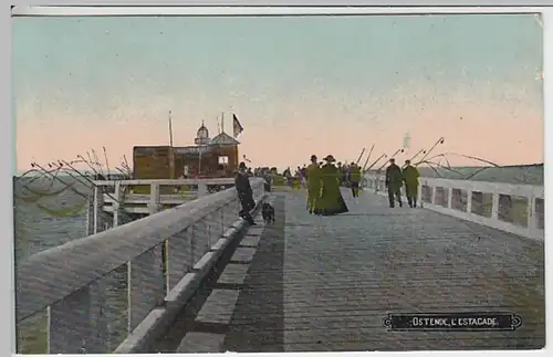 (23745) AK Ostende, Seebrücke 1915