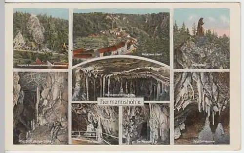 (23744) AK Rübeland, Harz, Hermannshöhle, Mehrbildkarte, vor 1945