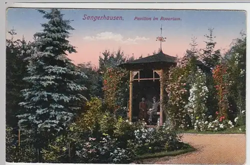 (23697) AK Sangerhausen, Pavillon im Rosarium, vor 1945