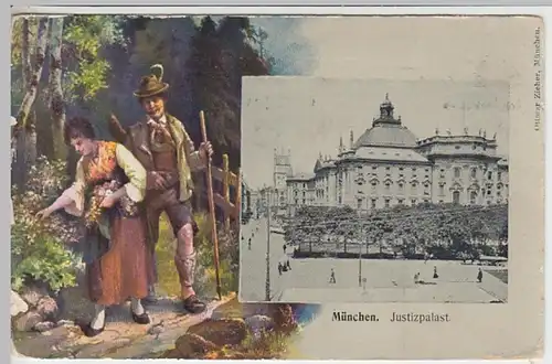 (23637) AK München, Justizpalast, Feldpost 1916