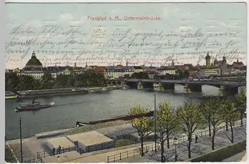 (23394) AK Frankfurt am Main, Untermainbrücke 1911