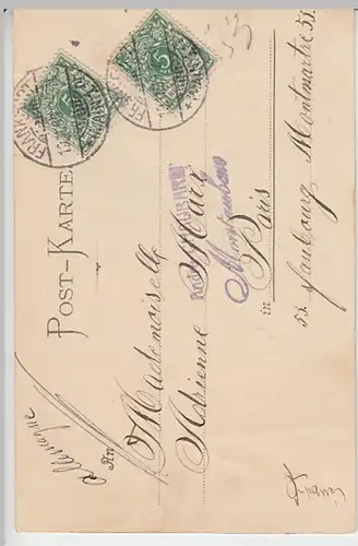 (23267) AK Gruß aus d. Palmengarten, Frankfurt, Main, Mondschein. 1899