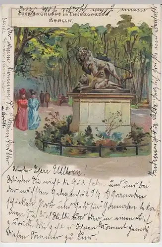 (23189) AK Berlin, Tiergarten, Löwengruppe 1903