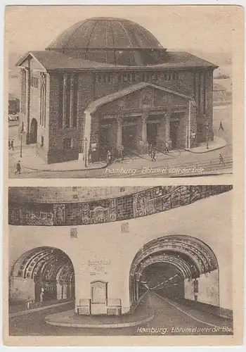 (23136) AK Hamburg, Elbtunnel, Mehrbildkarte, nach 1945