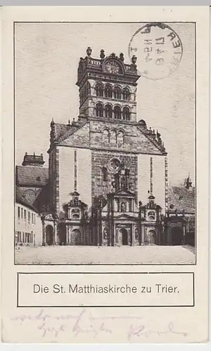 (23108) AK Trier, Abtei St. Matthias, Feldpost 1917
