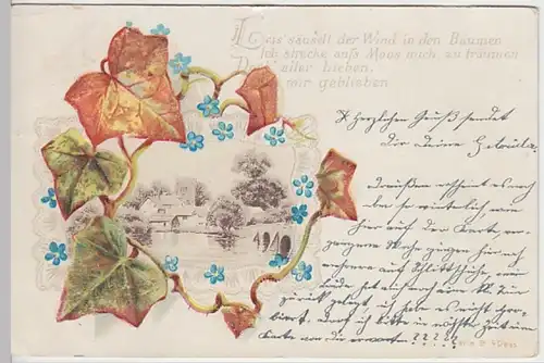 (23083) AK Sprüche, Leis säuselt der Wind in den Bäumen 1901