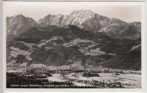 (23052) Foto AK Hallein, Dürrnberg, Panorama, Rossfeld 1954