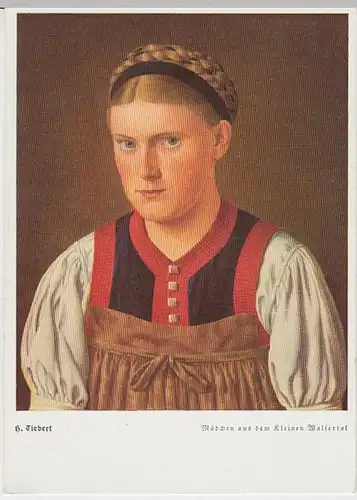 (22937) Künstler AK H. Tiebert, Mädchen aus d. Kleinwalsertal, vor 1945