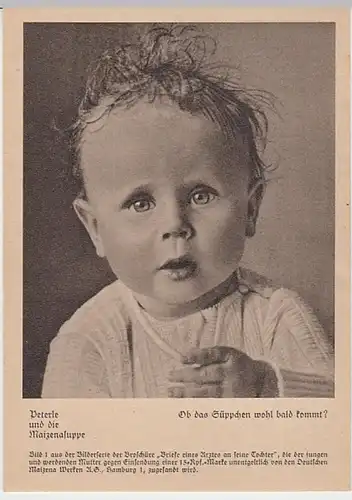 (22934) AK Werbung, Peterle und die Maizenasuppe, vor 1945
