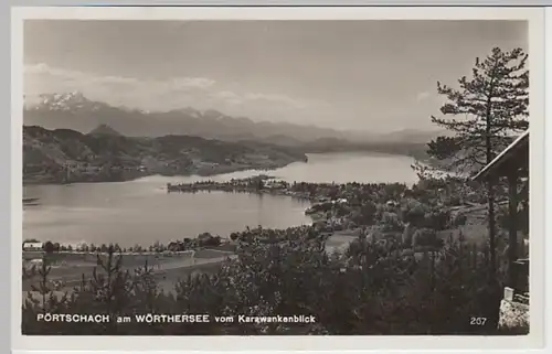 (22909) Foto AK Pörtschach am Wörther See, v. Karawankenblick, um 1930