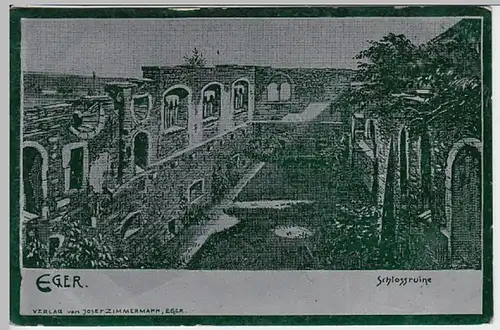 (22807) AK Eger, Cheb, Kaiserburg, Bankettsaal, Glanzkarte, bis um 1905