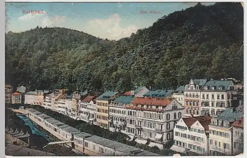 (22802) AK Karlsbad, Karlovy Vary, Alte Wiese 1912