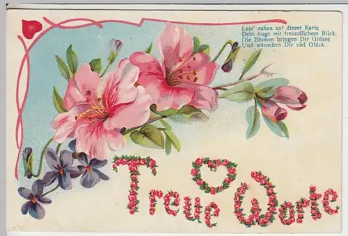 (22774) AK Sprüche, Lass ruhen auf dieser Karte dein Auge 1906