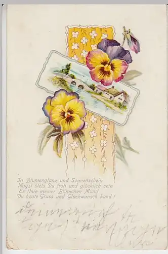 (22750) AK Sprüche, In Blumenglanz und Sonnenschein 1901
