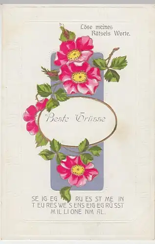 (22666) AK Sprüche, Löse meines Rätsels Worte, Prägekarte, vor 1945