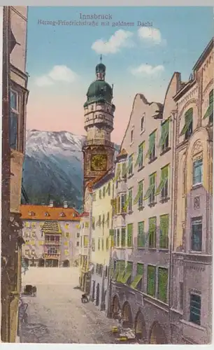 (22630) AK Innsbruck, Herzog Friedrich Straße, Goldnes Dachl 1926