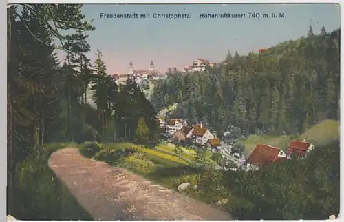 (22628) AK Freudenstadt, Christophstal, Panorama, vor 1945