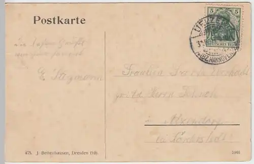 (22589) AK Uelzen, Nieders., Waldweg zum Fischerhof 1907