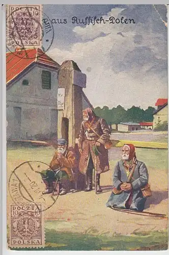 (22558) Künstler AK Männer in Russisch-Polen 1920