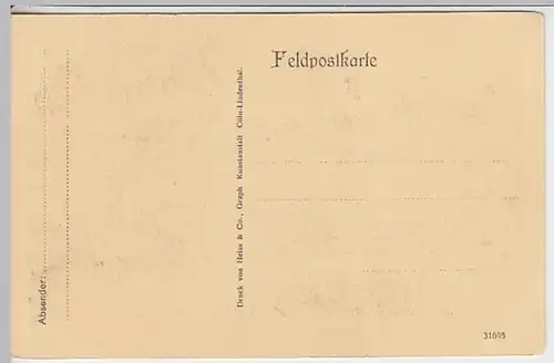 (22555) AK Chauny, Gartenstraße, Feldpostkarte 1914-18