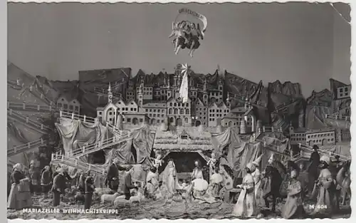 (22509) Foto AK Mariazell, Weihnachtskrippe, nach 1945