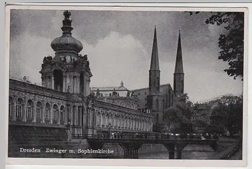 (22456) AK Dresden, Zwinger, Sophienkirche 1949