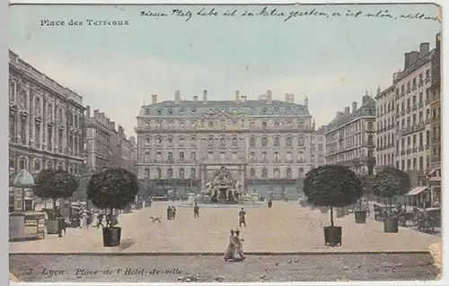 (22440) AK Lyon, Rathausplatz 1909